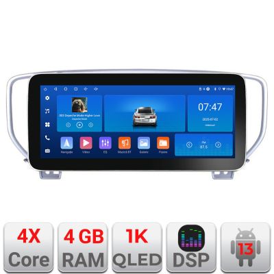 Navigatie Kia Sportage 2016 K-576 Edotec 4+64 12.3 inch Incell 1K android Wifi 5Ghz gps internet