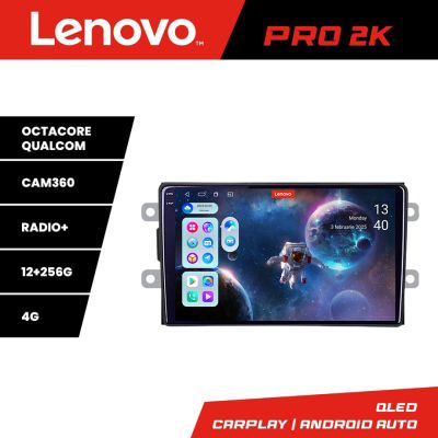 Navigatie Dacia dupa 2012 Lenovo Kit-Dacia 8 core QLED 2K 12+256 360 Android Waze USB Navigatie Internet Youtube Radio