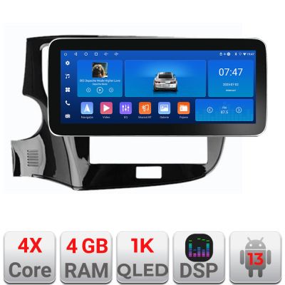 Navigatie Mitsubishi Outlander 2014- K-1230 Edotec 4+64 12.3 inch Incell 1K android Wifi 5Ghz gps internet