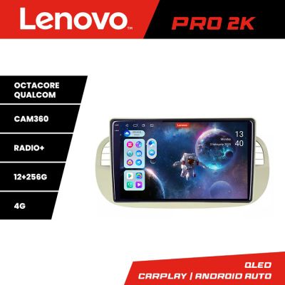 Navigatie Fiat 500 intre anii 2007-2015 Android radio gps internet 8 core QLED 2K 12+256 360 Lenovo