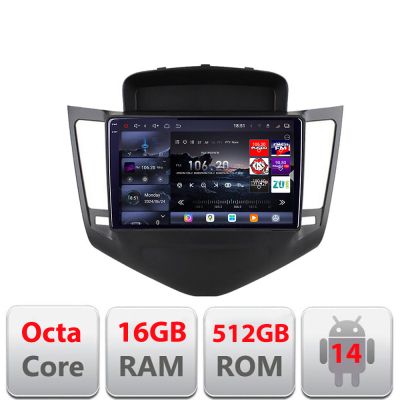 Navigatie Chevrolet Cruze 2008-2015 Edotec Kit-045 8 core QLED 2K 16+512GB 360 Android Waze USB Navigatie Internet Youtube Radio