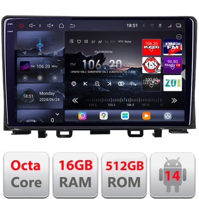 Navigatie Kia Rio 2019- Android radio gps internet 8 core QLED 2K 16+512GB 360 Edotec