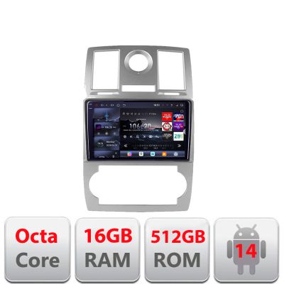 Navigatie Chrysler 300C 2004-2008 Edotec Kit-CH06 8 core QLED 2K 16+512GB 360 Android Waze USB Navigatie Internet Youtube Radio