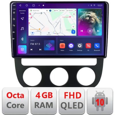 Navigatie VW Golf 5 2004-2010 clima automatica Android radio gps internet quad core 4+64 carplay android auto KIT-golf5-automatic+EDT-E310v3