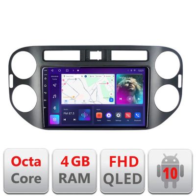 Navigatie VW Tiguan si Golf Plus 2012-2016 Android Ecran QLED octa core 4+64 carplay android auto KIT-489v2+EDT-E309V3