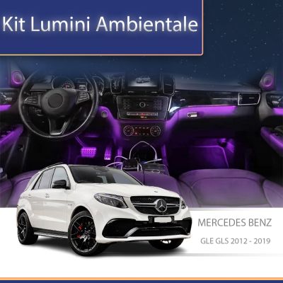 Lumini Ambientale trimuri lemn Mercedes GLE GLS W166 2012-2019 control pe sistemul original sau telefon
