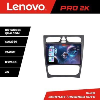 Navigatie Mercedes C W203 2000-2004 Lenovo Kit-clk 8 core QLED 2K 12+256 360 Android Waze USB Navigatie Internet Youtube Radio