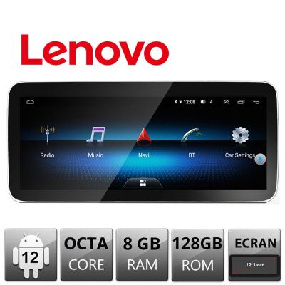 Navigatie Mercedes Clasa C W204 NTG 4 2007-2011 Lenovo Brillante ecran de 12.3" 4G 8+128 1920x720 LED 360 Android GPS