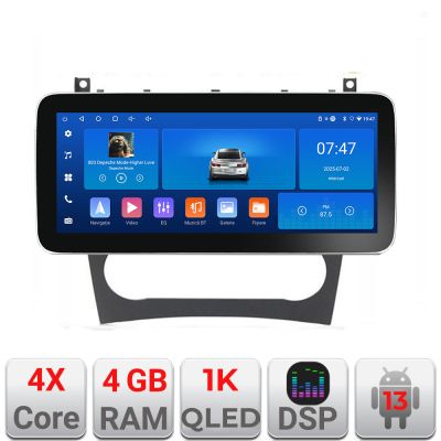 Navigatie Mercedes W203 CLC K-093 Edotec 4+64 12.3 inch Incell 1K android Wifi 5Ghz gps internet