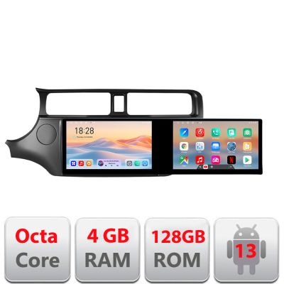Navigatie Kia Rio 2011-2014 Kit-rio-11 Edotec 2 ecrane  8 core 4+128 21.6 inch Incell android Wifi 5Ghz gps internet  C