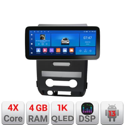 Navigatie Ford F150 2008-2014 Edotec 4+64 12.3 inch Incell 1K android Wifi 5Ghz gps internet