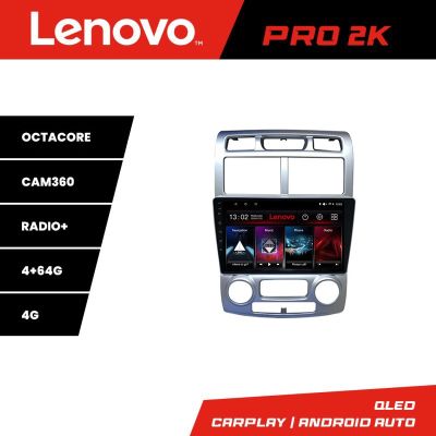 Navigatie Kia Sportage 2005-2007 Lenovo Kit-0023 8 core QLED 2K 4+64 360 Android Waze USB Navigatie Internet Youtube Radio