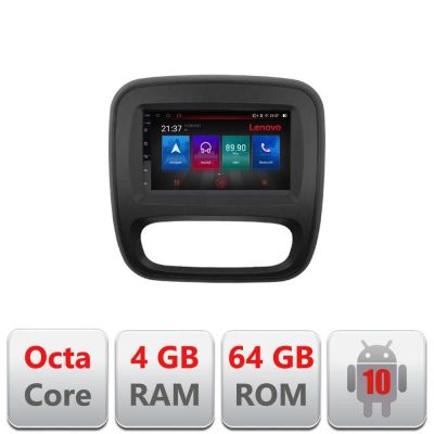 Navigatie Renault Trafic 2014-2017 E-rt09 Octa Core cu Android Radio Bluetooth Internet GPS WIFI DSP 4+64GB 4G v1 RESIGILAT